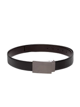 Load image into Gallery viewer, Teakwood Men Genuine Leather Black & Brown Solid Reversible Belt