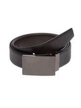 Load image into Gallery viewer, Teakwood Men Genuine Leather Black & Brown Solid Reversible Belt