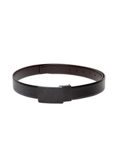 Load image into Gallery viewer, Teakwood Men Genuine Leather Black & Brown Solid Reversible Belt