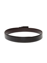 Load image into Gallery viewer, Teakwood Men Genuine Leather Black & Brown Solid Reversible Belt