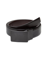 Load image into Gallery viewer, Teakwood Men Genuine Leather Black & Brown Solid Reversible Belt