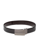 Load image into Gallery viewer, Teakwood Men Genuine Leather Black & Brown Solid Reversible Belt