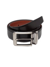 Load image into Gallery viewer, Teakwood Men Genuine Leather Black & Brown Solid Reversible Belt