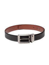Load image into Gallery viewer, Teakwood Men Genuine Leather Black & Brown Solid Reversible Belt