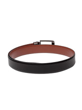 Load image into Gallery viewer, Teakwood Men Genuine Leather Black & Brown Solid Reversible Belt