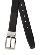 Load image into Gallery viewer, Teakwood Men Genuine Leather Black & Brown Solid Reversible Belt