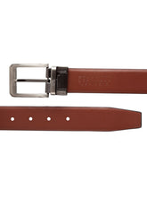 Load image into Gallery viewer, Teakwood Men Genuine Leather Black & Brown Solid Reversible Belt