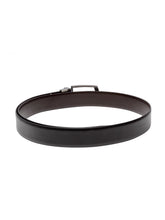 Load image into Gallery viewer, Teakwood Men Genuine Leather Black & Brown Solid Reversible Belt
