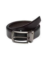 Load image into Gallery viewer, Teakwood Men Genuine Leather Black & Brown Solid Reversible Belt
