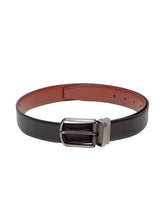 Load image into Gallery viewer, Teakwood Men Genuine Leather Black & Tan Solid Reversible Belt