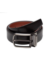 Load image into Gallery viewer, Teakwood Men Genuine Leather Black & Tan Solid Reversible Belt