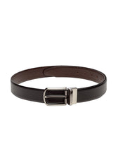 Load image into Gallery viewer, Teakwood Men Genuine Leather Black & Brown Solid Reversible Belt