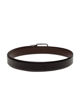 Load image into Gallery viewer, Teakwood Men Genuine Leather Black & Brown Solid Reversible Belt