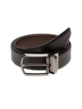 Load image into Gallery viewer, Teakwood Men Genuine Leather Black & Brown Solid Reversible Belt