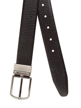 Load image into Gallery viewer, Teakwood Men Genuine Leather Black & Brown Solid Reversible Belt