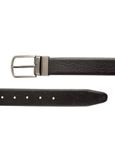 Load image into Gallery viewer, Teakwood Men Genuine Leather Black & Brown Solid Reversible Belt