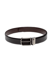 Load image into Gallery viewer, Teakwood Men Genuine Leather Black & Brown Solid Reversible Belt