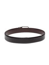 Load image into Gallery viewer, Teakwood Men Genuine Leather Black & Brown Solid Reversible Belt
