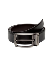 Load image into Gallery viewer, Teakwood Men Genuine Leather Black & Brown Solid Reversible Belt