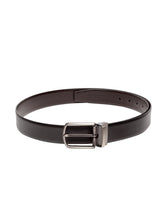 Load image into Gallery viewer, Teakwood Men Genuine Leather Black & Brown Solid Reversible Belt