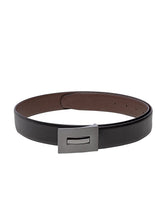 Load image into Gallery viewer, Teakwood Men Genuine Leather Black & Brown Solid Belt