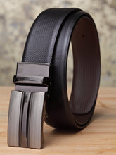 Load image into Gallery viewer, Teakwood Men Genuine Leather Black & Brown Solid Reversible Belt
