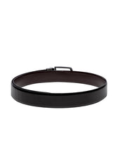 Load image into Gallery viewer, Teakwood Men Genuine Leather Black & Brown Solid Reversible Belt