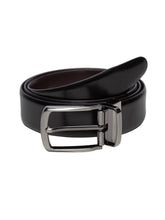 Load image into Gallery viewer, Teakwood Men Genuine Leather Black & Brown Solid Reversible Belt