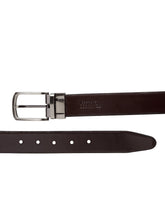 Load image into Gallery viewer, Teakwood Men Genuine Leather Black & Brown Solid Reversible Belt