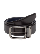 Load image into Gallery viewer, Teakwood Men Genuine Leather Black & Brown Solid Reversible Belt