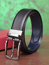 Load image into Gallery viewer, Teakwood Men Genuine Leather Black & Brown Solid Reversible Belt