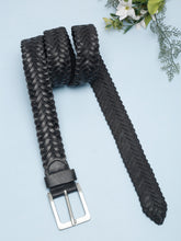 Load image into Gallery viewer, Teakwood Genuine Leather Black Belt - Clearance sale