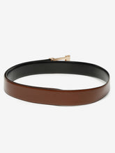 Load image into Gallery viewer, Men Brown & Black Textured Genuine Leather Reversible Belt