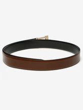 Load image into Gallery viewer, Men Brown & Black Textured Genuine Leather Reversible Belt
