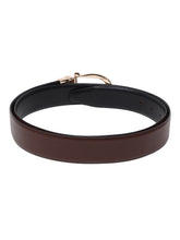 Load image into Gallery viewer, Men Black & Brown Solid Reversible Leather Belt