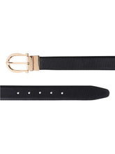 Load image into Gallery viewer, Men Black & Brown Solid Reversible Leather Belt