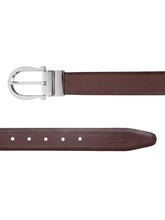 Load image into Gallery viewer, Men Black & Brown Solid Reversible Leather Belt