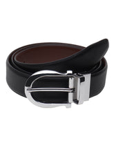 Load image into Gallery viewer, Men Black & Brown Solid Reversible Leather Belt