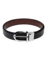 Load image into Gallery viewer, Men Black & Brown Solid Reversible Leather Belt