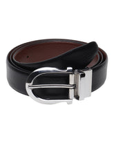 Load image into Gallery viewer, Men Black & Brown Solid Reversible Leather Belt