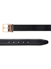 Load image into Gallery viewer, Men Black & Brown Solid Reversible Leather Belt