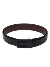 Load image into Gallery viewer, Men Black & Brown Solid Reversible Leather Belt