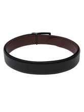 Load image into Gallery viewer, Men Black & Brown Solid Reversible Leather Belt
