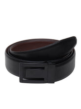 Load image into Gallery viewer, Men Black & Brown Solid Reversible Leather Belt
