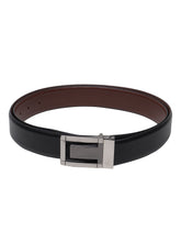 Load image into Gallery viewer, Men Black & Brown Solid Reversible Leather Belt