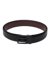 Load image into Gallery viewer, Men Black & Brown Solid Reversible Leather Belt