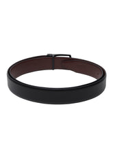 Load image into Gallery viewer, Men Black & Brown Solid Reversible Leather Belt