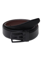 Load image into Gallery viewer, Men Black & Brown Solid Reversible Leather Belt