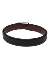 Load image into Gallery viewer, Men Black & Brown Solid Reversible Leather Belt