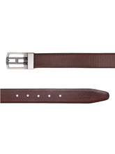 Load image into Gallery viewer, Men Black & Brown Solid Reversible Leather Belt